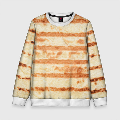 Детский свитшот ЛАВАШ ТОНКИЙ ПЛОСКИЙ ХЛЕБ / 3D-Белый – фото 1