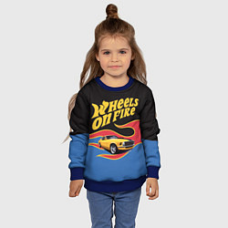 Свитшот детский Hot Wheels Хот Вилс, цвет: 3D-синий — фото 2