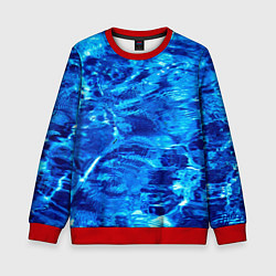 Свитшот детский Голубая Вода Текстура, цвет: 3D-красный