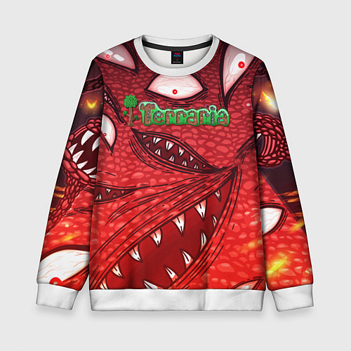 Детский свитшот Terraria Wall of Flesh / 3D-Белый – фото 1