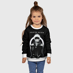 Свитшот детский Годжо Сатору Магическая битва, цвет: 3D-белый — фото 2