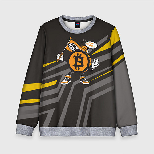 Детский свитшот BTC монета / 3D-Меланж – фото 1