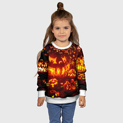 Свитшот детский Тыквы на Хэллоуин, цвет: 3D-белый — фото 2