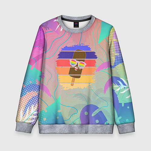 Детский свитшот Эскимо в Тропиках / 3D-Меланж – фото 1
