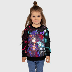 Свитшот детский Мона и Эола, Genshin Impact, цвет: 3D-черный — фото 2
