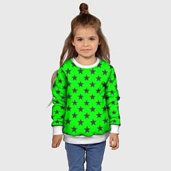 Свитшот детский Звездный фон зеленый, цвет: 3D-белый — фото 2