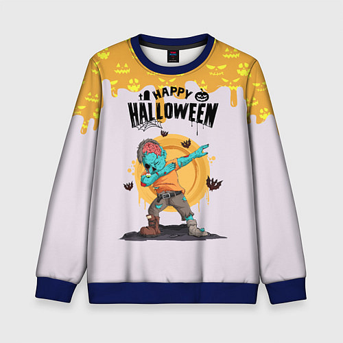 Детский свитшот Dab zombie halloween / 3D-Синий – фото 1