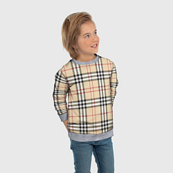 Свитшот детский Клетчатый принт в стиле Burberry, цвет: 3D-меланж — фото 2
