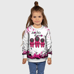 Свитшот детский ИГРА В КАЛЬМАРА, СТРАЖИ БРЫЗГИ КРАСОК, цвет: 3D-белый — фото 2