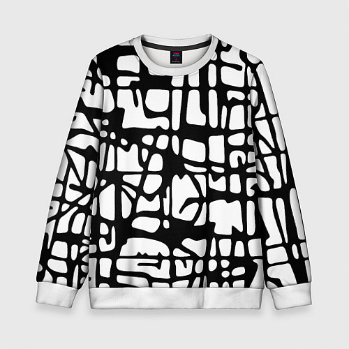 Детский свитшот Черно-Белый мотив Cantabrigiensia, подходящий для / 3D-Белый – фото 1
