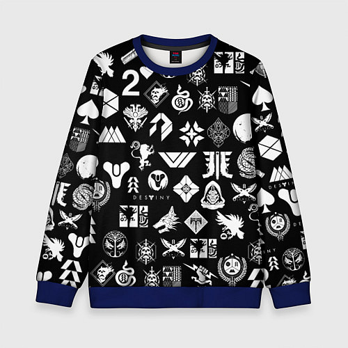 Детский свитшот DESTINY 2 PATTERN GAME LOGO ДЕСТИНИ 2 ПАТТЕРН СИМВ / 3D-Синий – фото 1