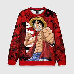 Свитшот детский Манки Д Луффи, One Piece, цвет: 3D-красный