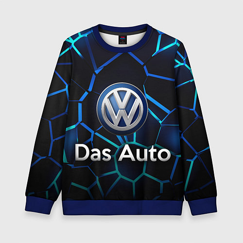 Детский свитшот Volkswagen слоган Das Auto / 3D-Синий – фото 1