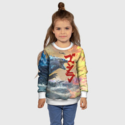 Свитшот детский ГОДЗИЛЛА АТАКУЕТ!, цвет: 3D-белый — фото 2