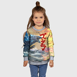 Свитшот детский ГОДЗИЛЛА АТАКУЕТ!, цвет: 3D-меланж — фото 2