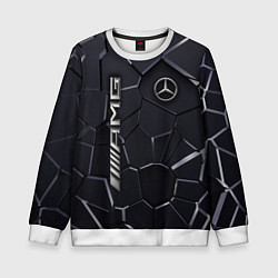 Свитшот детский Mercedes AMG 3D плиты, цвет: 3D-белый