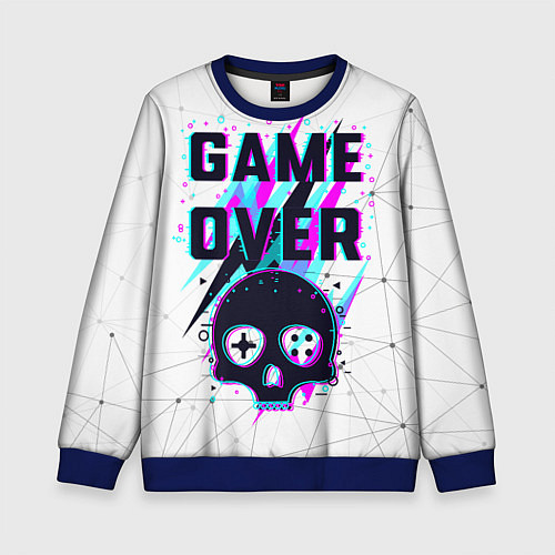 Детский свитшот Game OVER - NEON 3D / 3D-Синий – фото 1