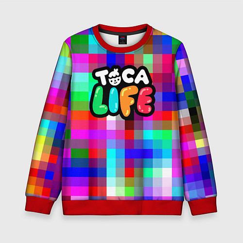 Детский свитшот Toca Life: Pixels / 3D-Красный – фото 1