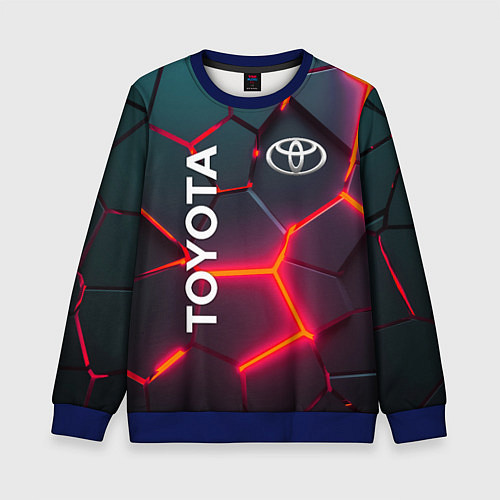 Детский свитшот TOYOTA 3D NEON ТОЙОТА 3Д ПЛИТЫ НЕОН / 3D-Синий – фото 1