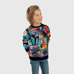 Свитшот детский Ведьмак The Witcher комикс, цвет: 3D-черный — фото 2