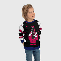 Свитшот детский Игра в кальмара x Кот,, цвет: 3D-синий — фото 2
