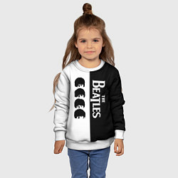 Свитшот детский The Beatles черно - белый партер, цвет: 3D-белый — фото 2