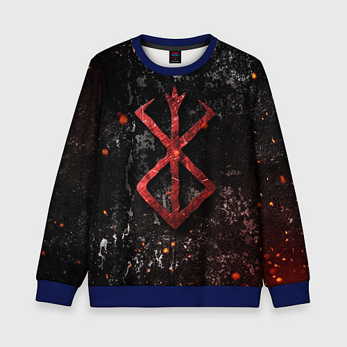Детский свитшот BERSERK LOGO GRUNGE RED / 3D-Синий – фото 1