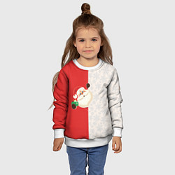Свитшот детский Дед Мороз селфи, цвет: 3D-белый — фото 2