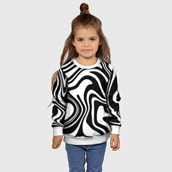 Свитшот детский Черно-белые полосы Black and white stripes, цвет: 3D-белый — фото 2