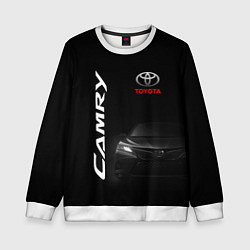 Свитшот детский Черная Тойота Камри, цвет: 3D-белый