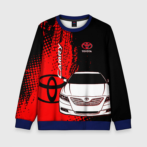 Детский свитшот Camry Toyota glitch / 3D-Синий – фото 1