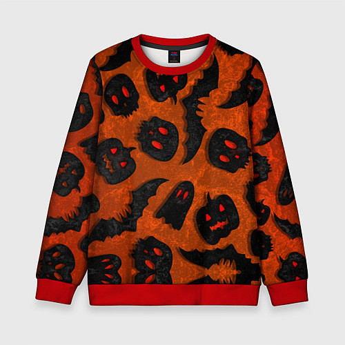 Детский свитшот Halloween print / 3D-Красный – фото 1