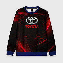 Свитшот детский Toyota Неоновые соты, цвет: 3D-синий