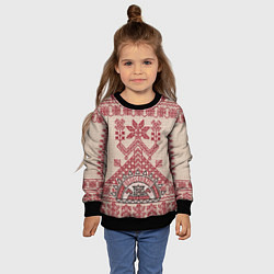 Свитшот детский Славянская вышивка Узоры Руси, цвет: 3D-черный — фото 2