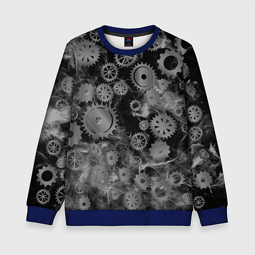 Детский свитшот Механизм и дым, стимпанк / 3D-Синий – фото 1