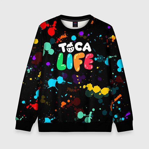 Детский свитшот TOCA BOCA RAINBOW PAINTS ТОКА БОКА РАДУЖНЫЕ КРАСКИ / 3D-Черный – фото 1