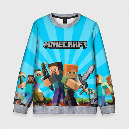 Детский свитшот МАЙНКРАФТ ГЕРОИ ИГРЫ MINECRAFT / 3D-Меланж – фото 1