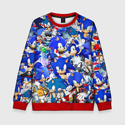 Свитшот детский SONIC СИНИЙ ЁЖ СОНИК, цвет: 3D-красный