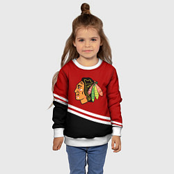 Свитшот детский Chicago Blackhawks, NHL, цвет: 3D-белый — фото 2