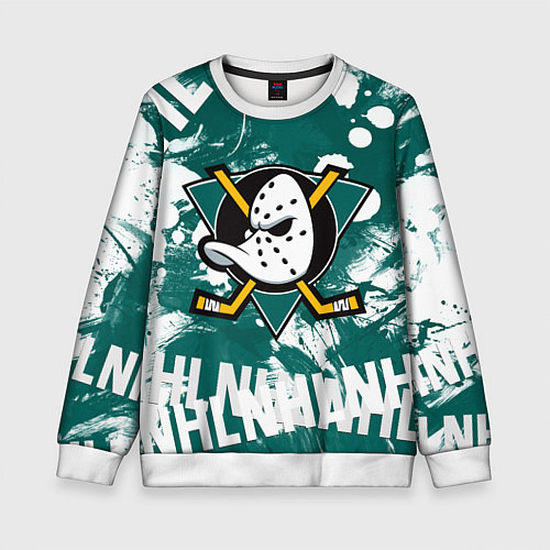 Детский свитшот Анахайм Дакс Anaheim Ducks / 3D-Белый – фото 1