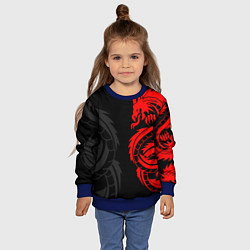 Свитшот детский КРАСНЫЙ ДРАКОН ТАТУ RED DRAGON TATTOO, цвет: 3D-синий — фото 2
