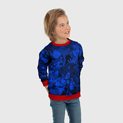 Свитшот детский SONIC BLUE PATTERN СИНИЙ ЁЖ, цвет: 3D-красный — фото 2