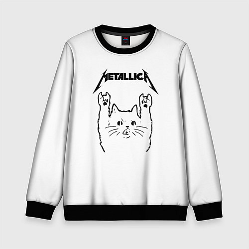 Детский свитшот Metallica Meowtallica / 3D-Черный – фото 1