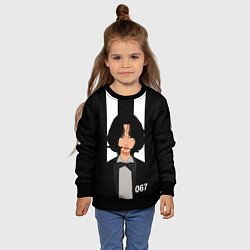 Свитшот детский Игрок Кан Сэ Бёк номер 067 в костюме, цвет: 3D-черный — фото 2