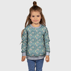 Свитшот детский Цветочный принт Декоративный винтажный узор с цвет, цвет: 3D-меланж — фото 2
