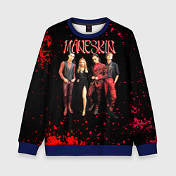 Свитшот детский Maneskin Лунный свет, рок - группа, цвет: 3D-синий