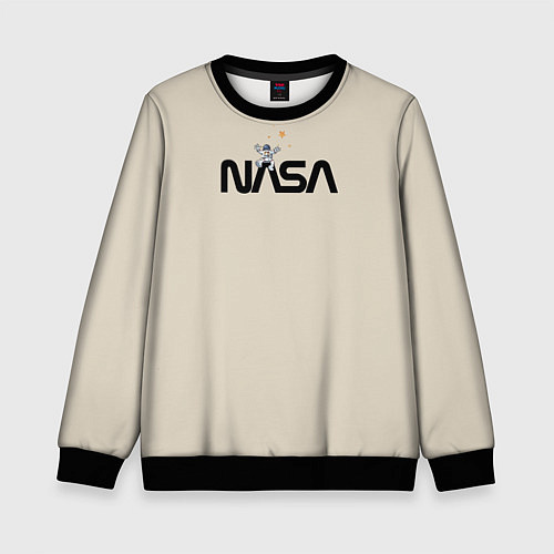 Детский свитшот NASA Космос - космонавт / 3D-Черный – фото 1