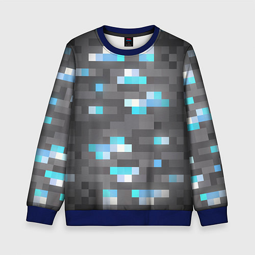 Детский свитшот АЛМАЗНАЯ РУДА DIAMOND ORE MINCRAFT / 3D-Синий – фото 1