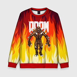 Детский свитшот DOOM IMP FIRE AND MONSTER