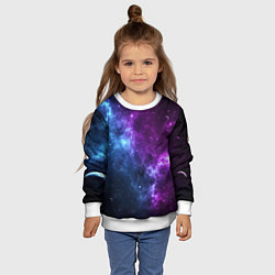 Свитшот детский NEON GALAXY НЕОНОВЫЙ КОСМОС, цвет: 3D-белый — фото 2